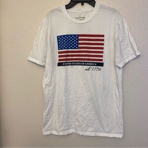 General Standard Patriotic Men's Flag Est. 1 776 USA America White t shirt M